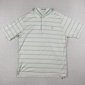 Martin‎ Polo Shirt Mens Large Green Purple Striped Westwood Country Club Casual